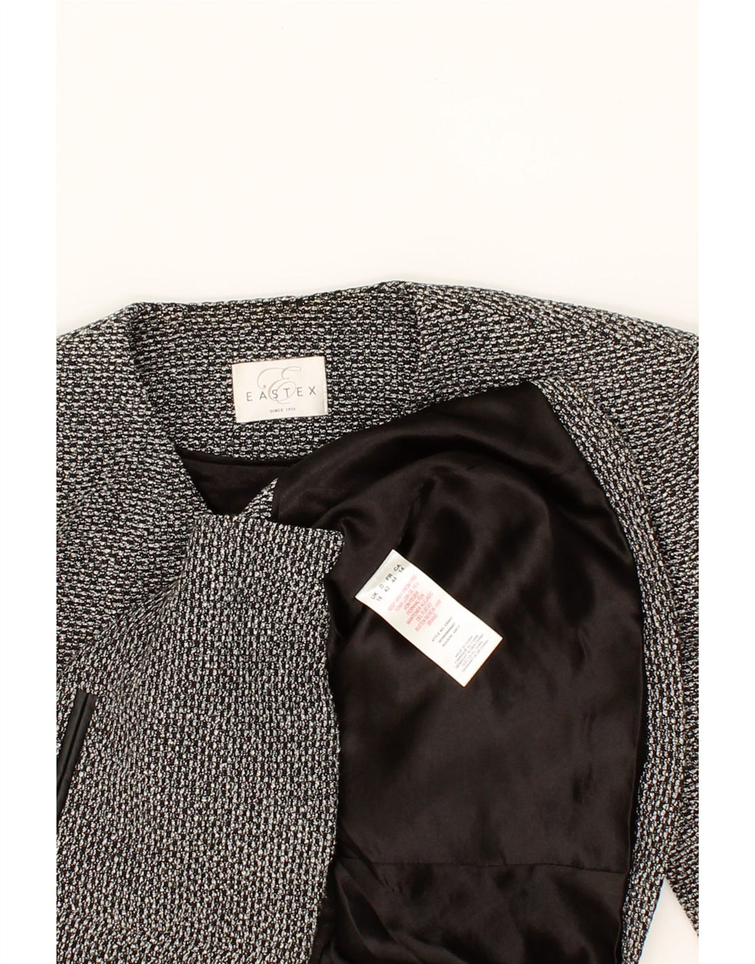 EASTEX Womens 4 Button Blazer Jacket UK 16 Large Black Polyester Vintage Eastex and Second-Hand Eastex from Messina Hembry 