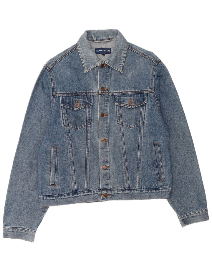 Rewino Veste en jean pour homme UK 40 Large Bleu Coton