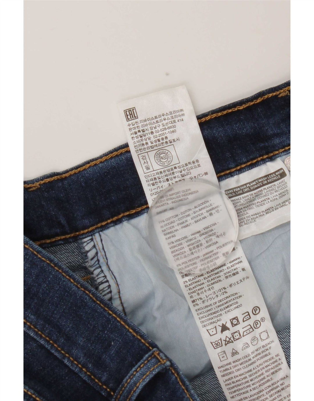Levi's Short en Jean Taille Haute W30 Femme Bleu Moyen Coton