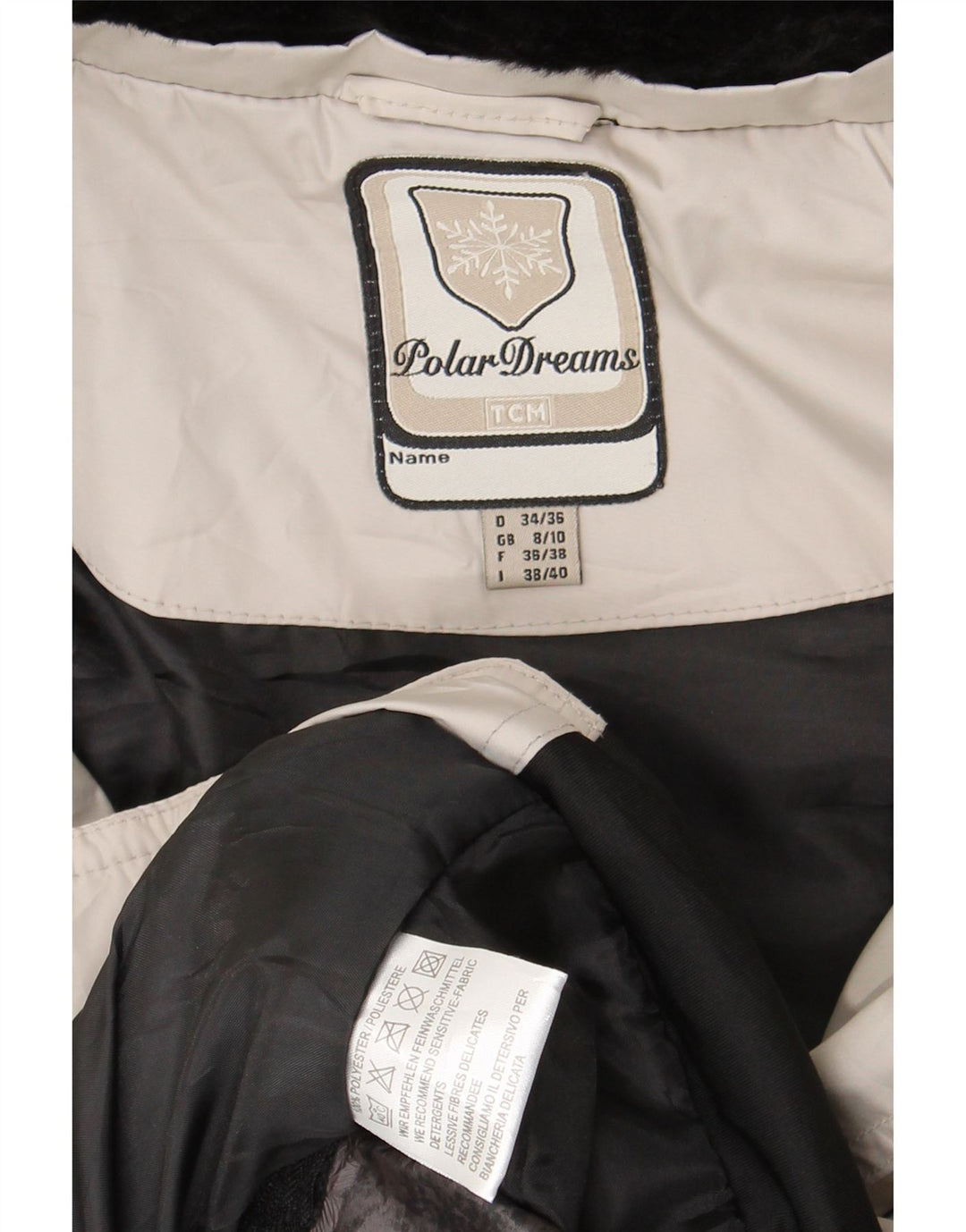 TCM Veste matelassée surdimensionnée pour femme UK 8/10 Small Beige Colourblock