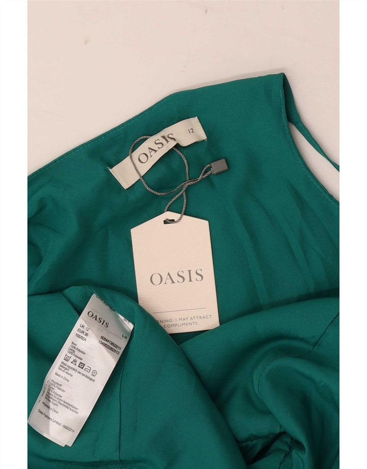 Oasis Robe fourreau sans manches pour femme UK 12 Vert moyen Polyester