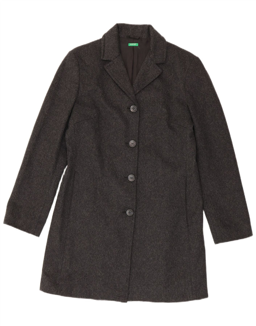 Benetton Pardessus Femme IT 44 Laine Gris Moyen
