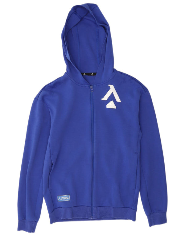 Adidas Pull à capuche zippé graphique pour homme, petit, bleu