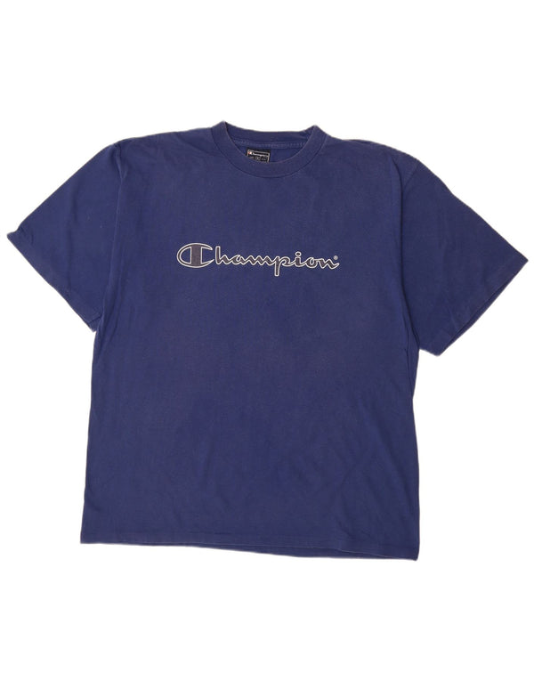 CHAMPION T-Shirt Graphique Homme Top XL Bleu Marine Coton