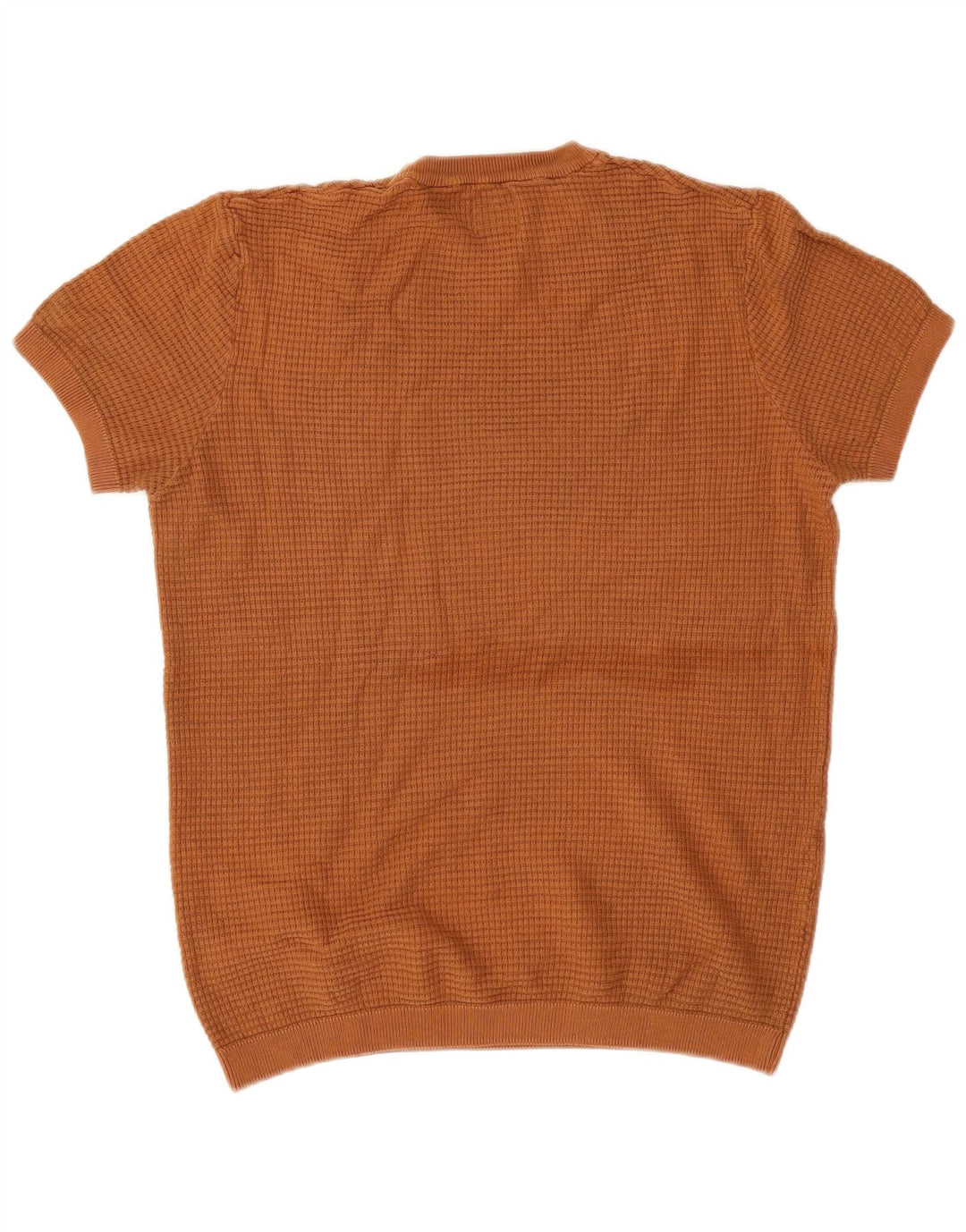 Zara Pull à manches courtes et col rond pour homme Marron moyen