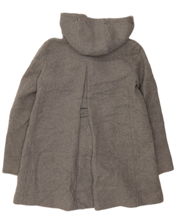 Zara Manteau à capuche double boutonnage pour femme UK 10 Petit Gris