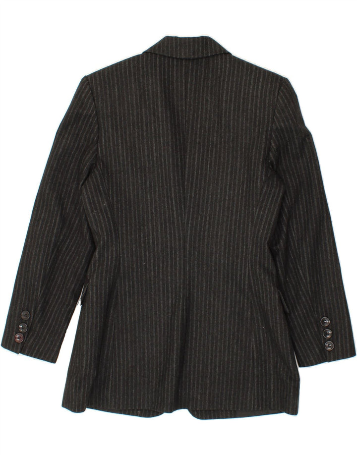 MAX DINE Womens 1 Button Blazer Jacket IT 42 Medium Grey Striped Wool Vintage Max Dine and Second-Hand Max Dine from Messina Hembry 