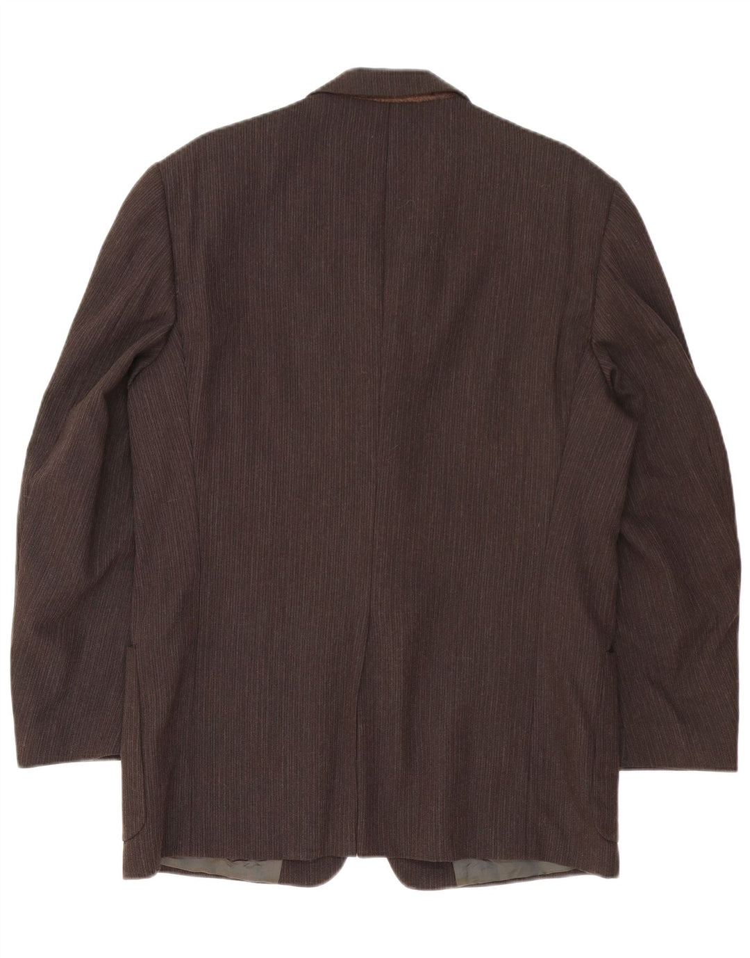 Trussardi Veste Blazer 3 Boutons IT 50 Large Marron En Acétate À Fines Rayures Homme