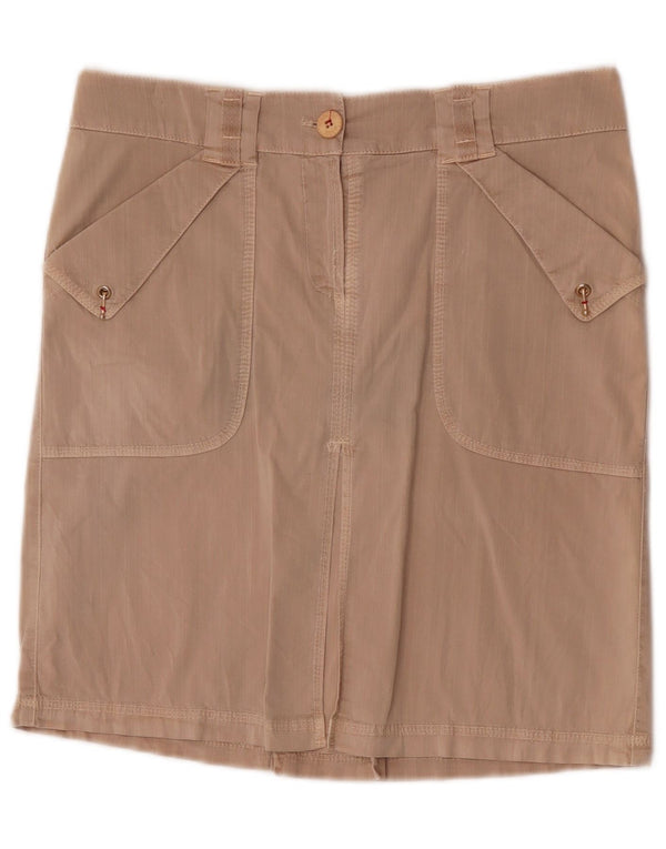 Trussardi Jeans Jupe Droite Femme IT 44 Medium W30 Coton Beige
