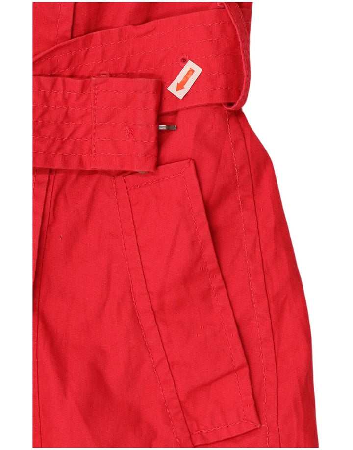 BENETTON Femme Trench IT 40 Petit Rouge Coton