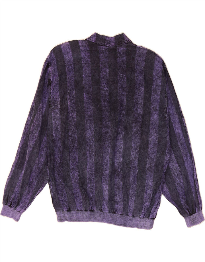 VINTAGE Womens Pullover Shirt UK 22 3XL Purple Striped Vintage Vintage and Second-Hand Vintage from Messina Hembry 