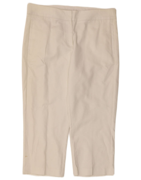 Marks & Spencer Pantalon capri taille haute pour femme UK 14 Large W34 L21 Blanc