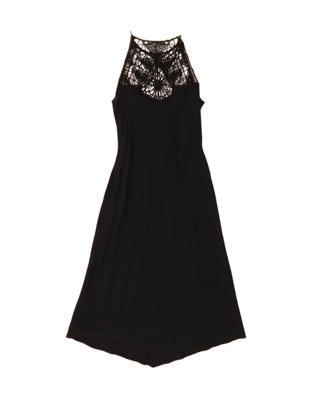 MARELLA Womens Halter Dress IT 46 Large Black Acetate Vintage Marella and Second-Hand Marella from Messina Hembry 