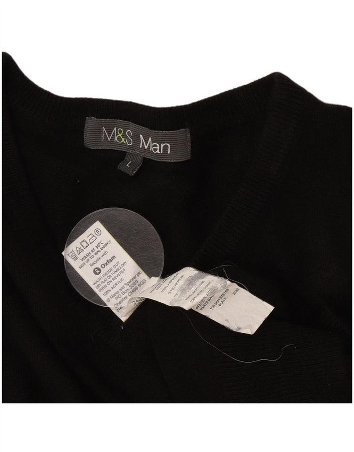 Marks & Spencer Pull col V pour homme en acrylique noir Taille L