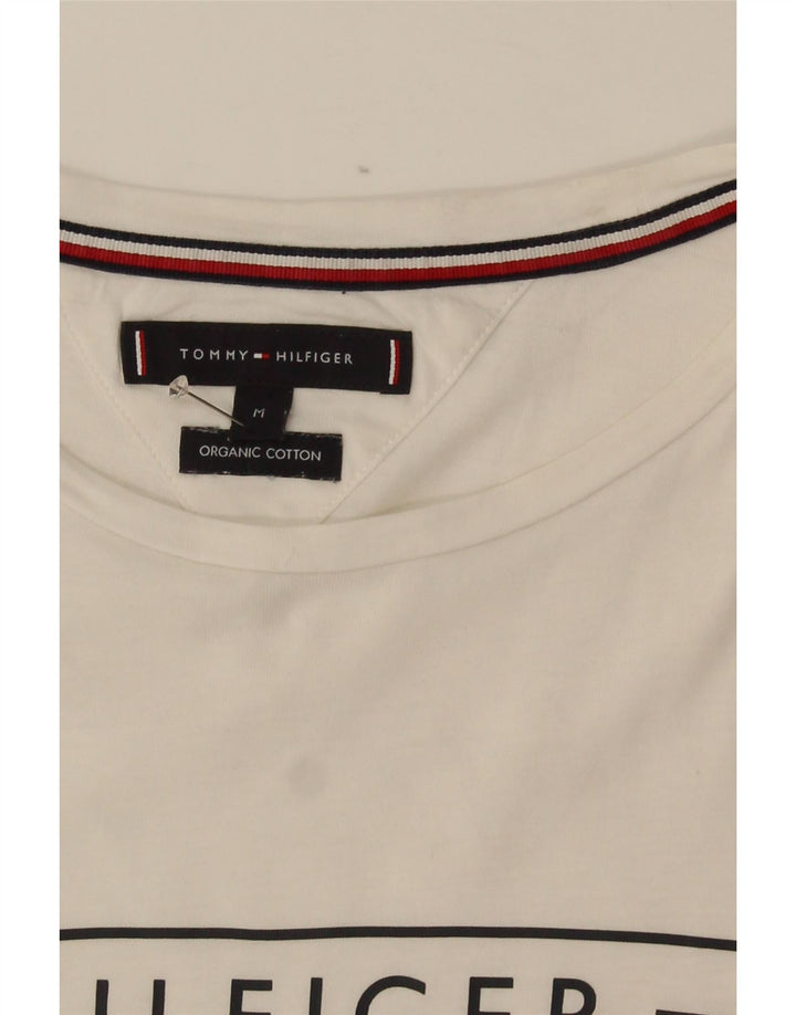 Tommy Hilfiger T-Shirt Graphique Homme Blanc Moyen Coton