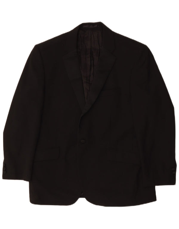 Marks & Spencer Veste blazer courte à 2 boutons pour homme UK 44 2XL Noir Polyester