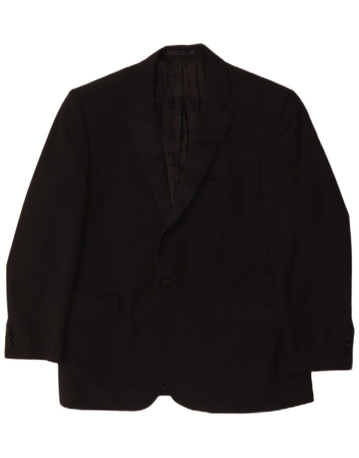 Marks & Spencer Veste blazer courte à 2 boutons pour homme UK 44 2XL Noir Polyester