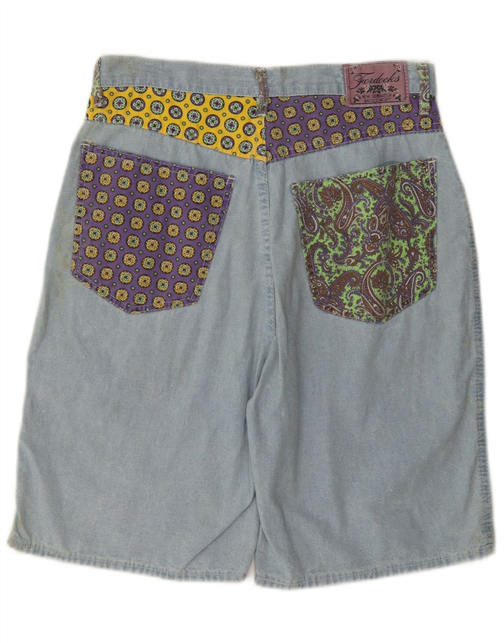 Fordocks Bermuda Homme IT 46 Small W30 Bleu Patchwork Coton