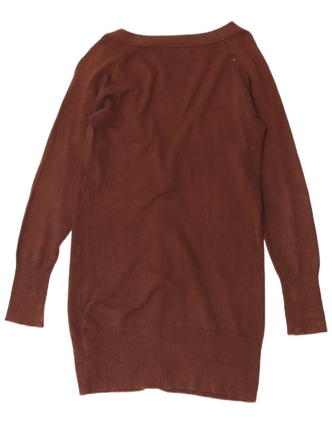 Zara Cardigan Femme Pull UK 12 Coton Marron Moyen