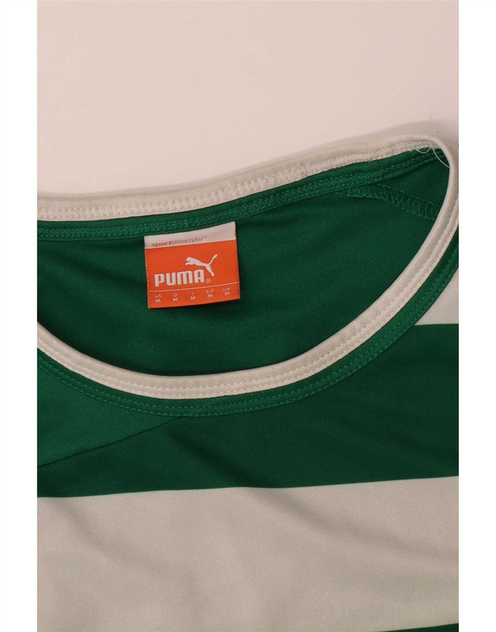 Puma Haut à manches longues pour homme en polyester rayé vert moyen