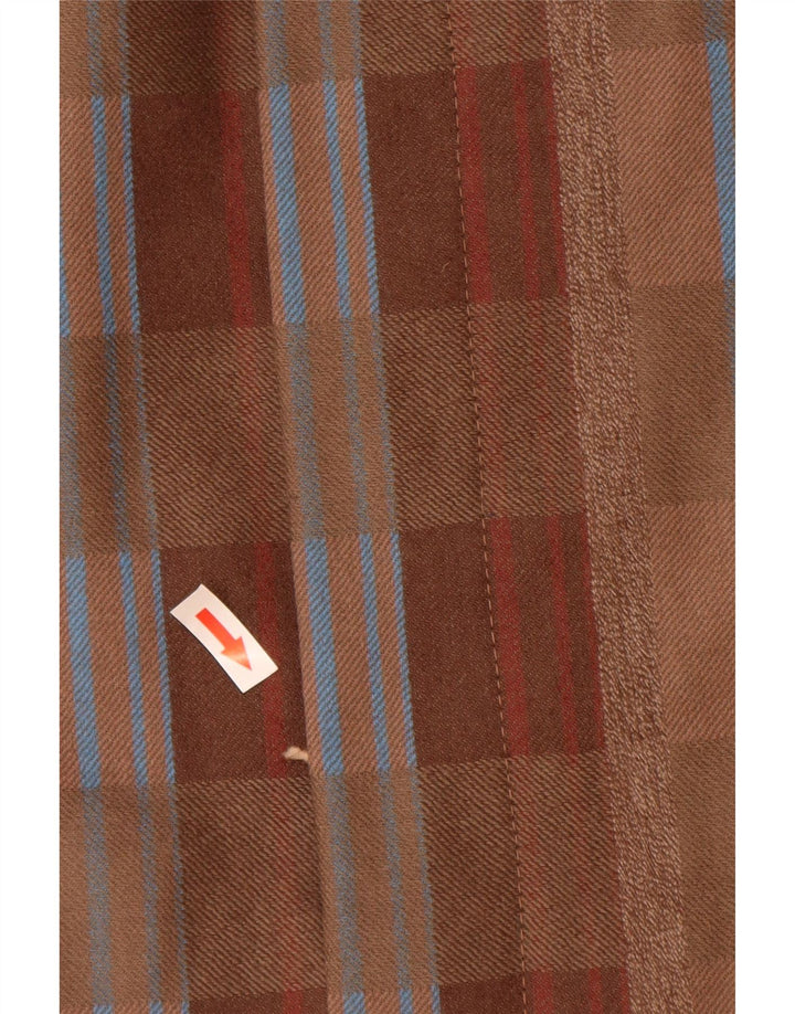 vintage Femme Taille Haute Jupe Droite IT 44 Moyen W26 Marron Plaid