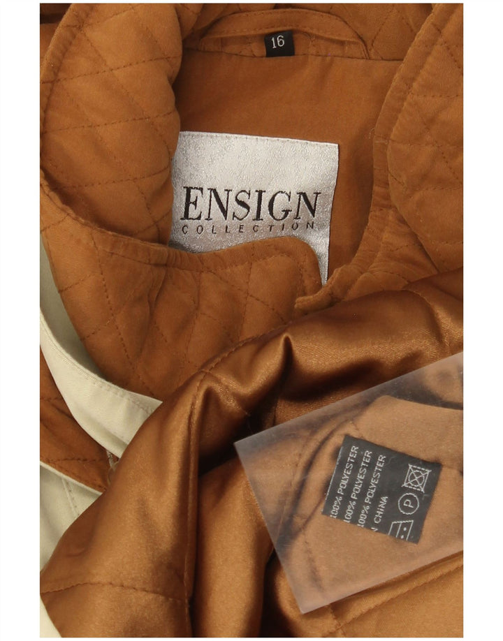 Ensign Manteau coupe-vent à capuche pour femme US 16 2XL Beige Polyester