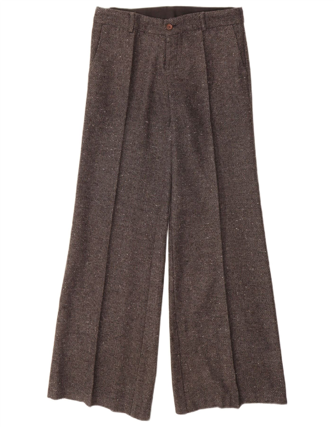 VINTAGE Pantalon décontracté femme IT 40 Small W28 L32 Gris Chevrons