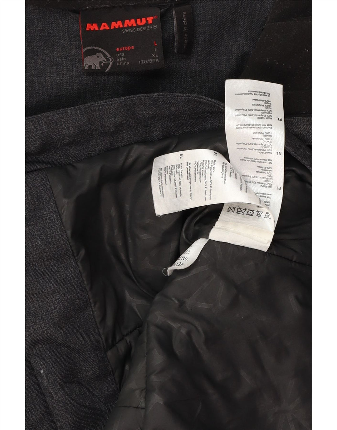 MAMMUT Manteau coupe-vent à capuche pour femme UK 16 Large Gris Polyester