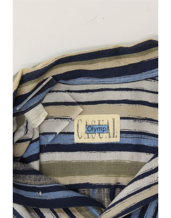 VINTAGE Mens Short Sleeve Shirt UK 40 Medium Multicoloured Striped Vintage Vintage and Second-Hand Vintage from Messina Hembry 