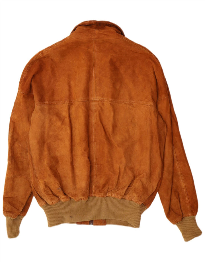 ESSEBI Veste bomber en daim pour homme UK 40 Grand cuir marron