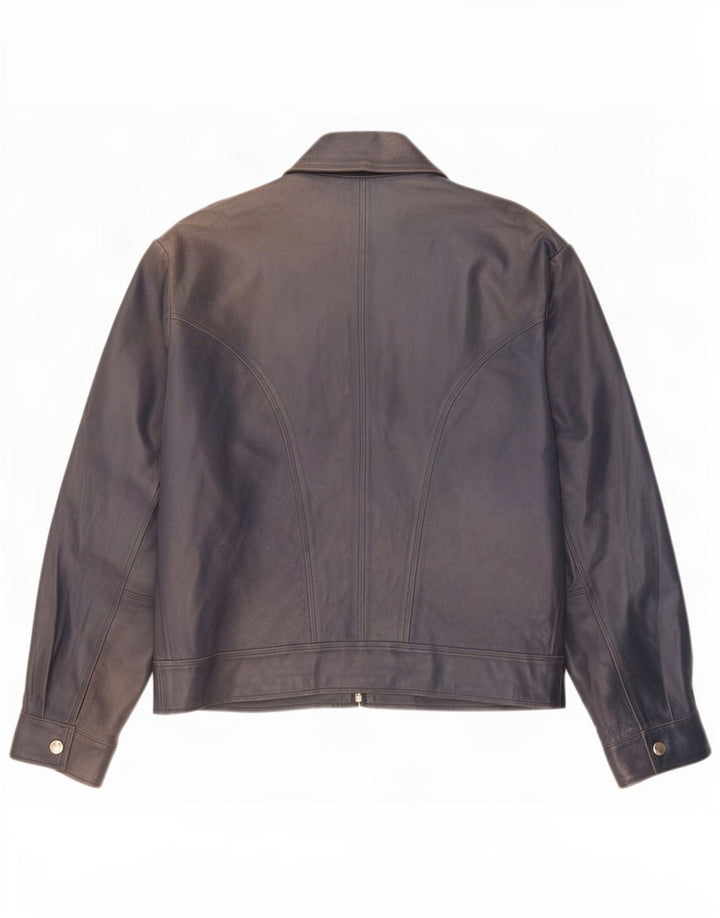 Kiros Veste en Cuir Homme IT 52 XL Bleu Marine