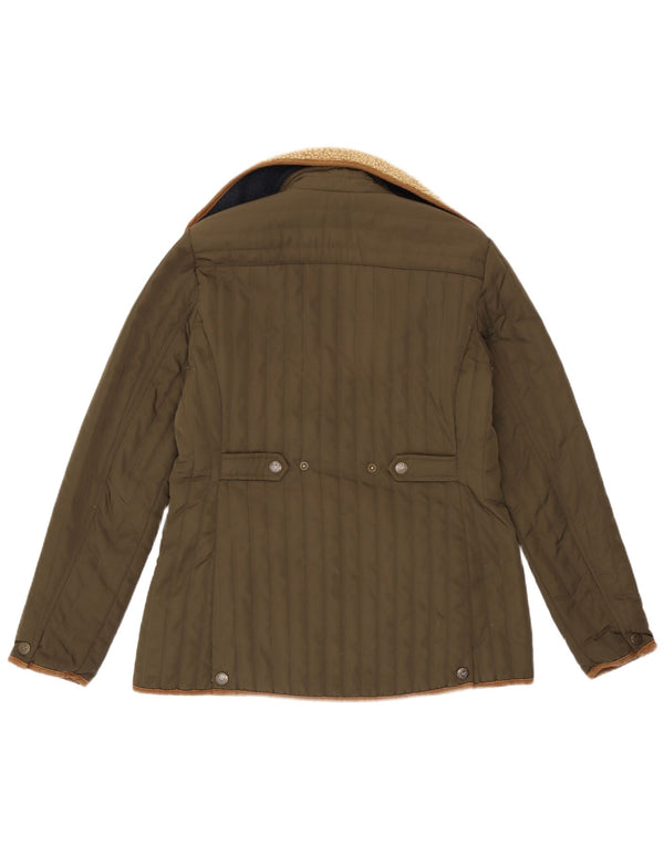 Crew Clothing Womens Padded Jacket UK 12 Medium Khaki Polyester