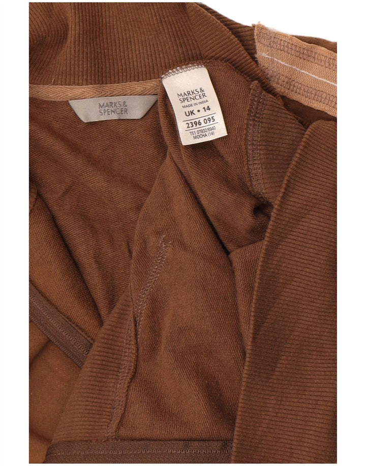 Marks & Spencer Veste de survêtement pour femme UK 14 Large Marron Colourblock