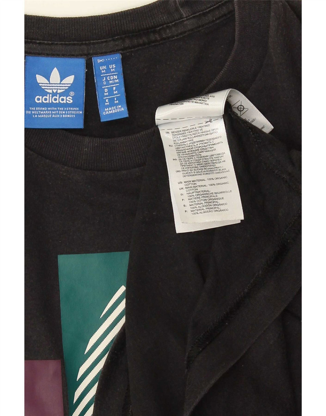 Adidas T-shirt graphique pour homme en coton noir moyen