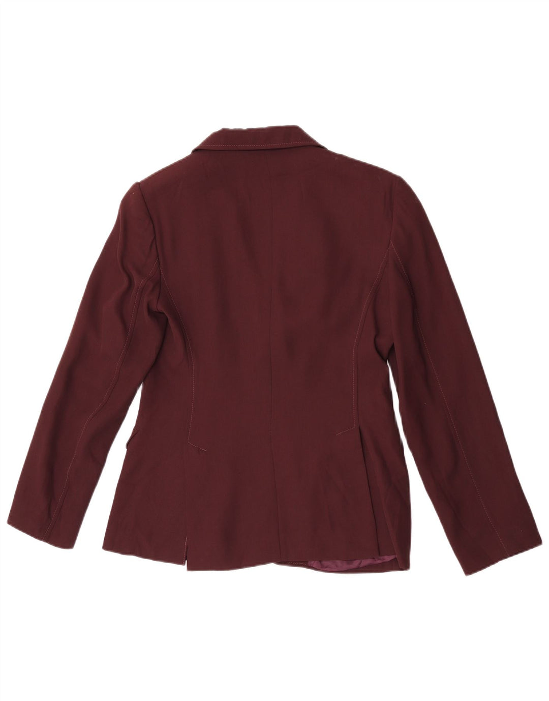 Benetton Veste Blazer 2 Boutons Femme IT 42 Viscose Bordeaux Moyen
