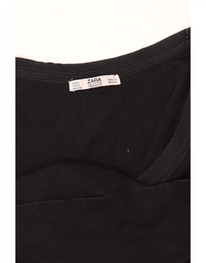 Zara Débardeur Femme UK 14 Large Noir