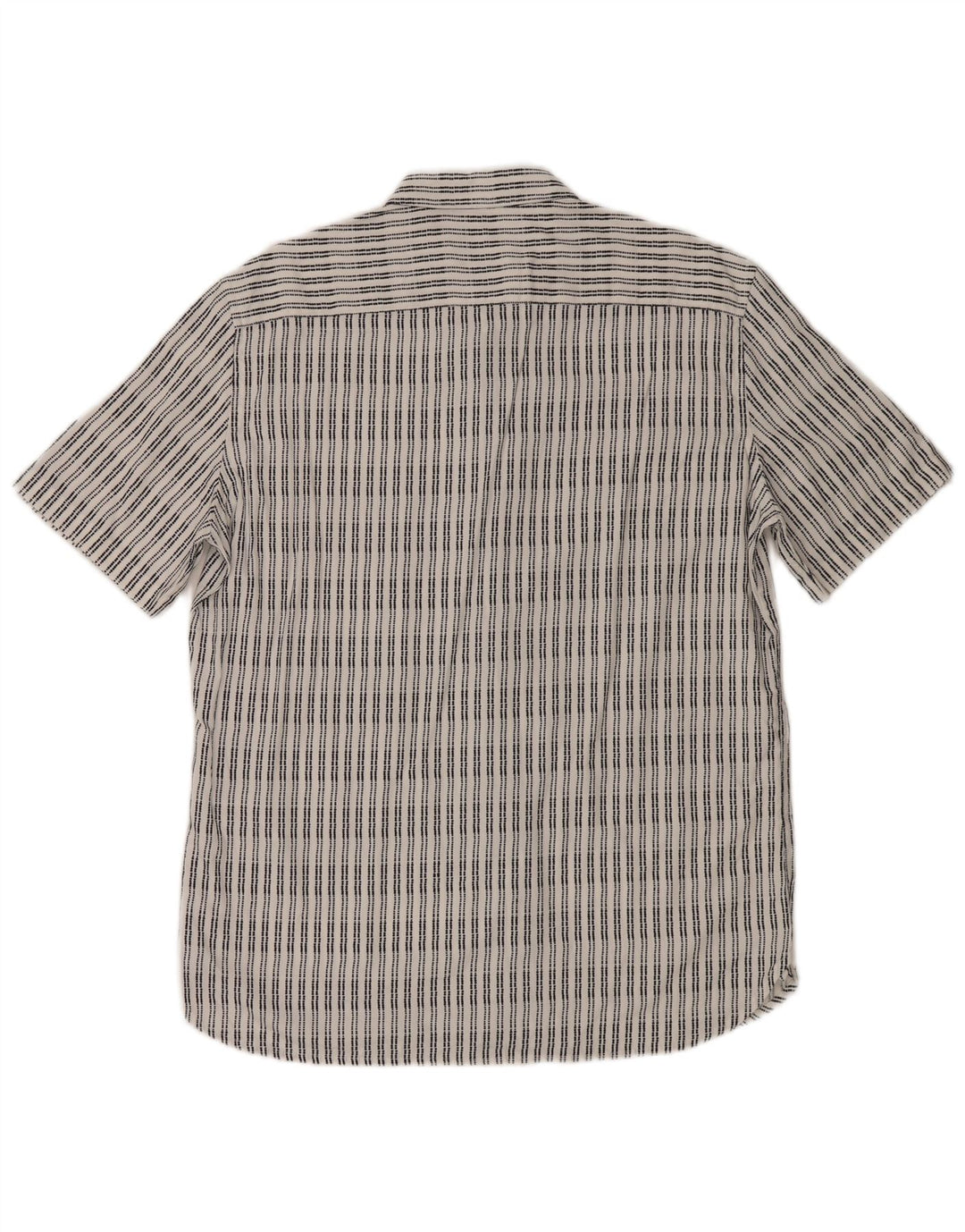 French Connection Chemise à Manches Courtes Homme Large Blanc Rayé Viscose