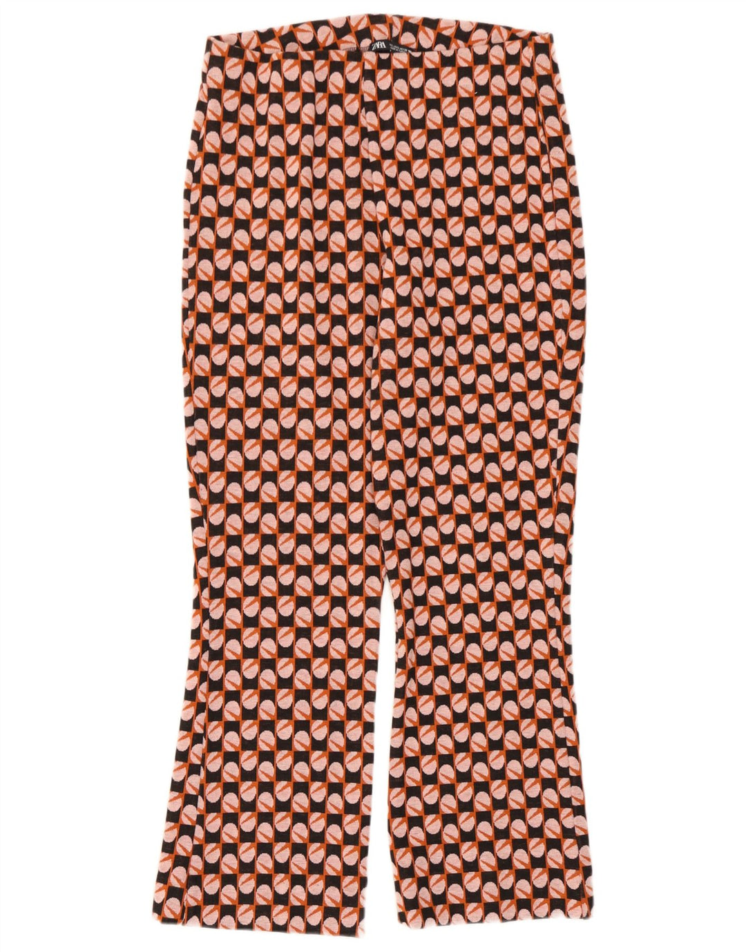 Pantalon décontracté bootcut femme Zara Large W30 L26 géométrique multicolore
