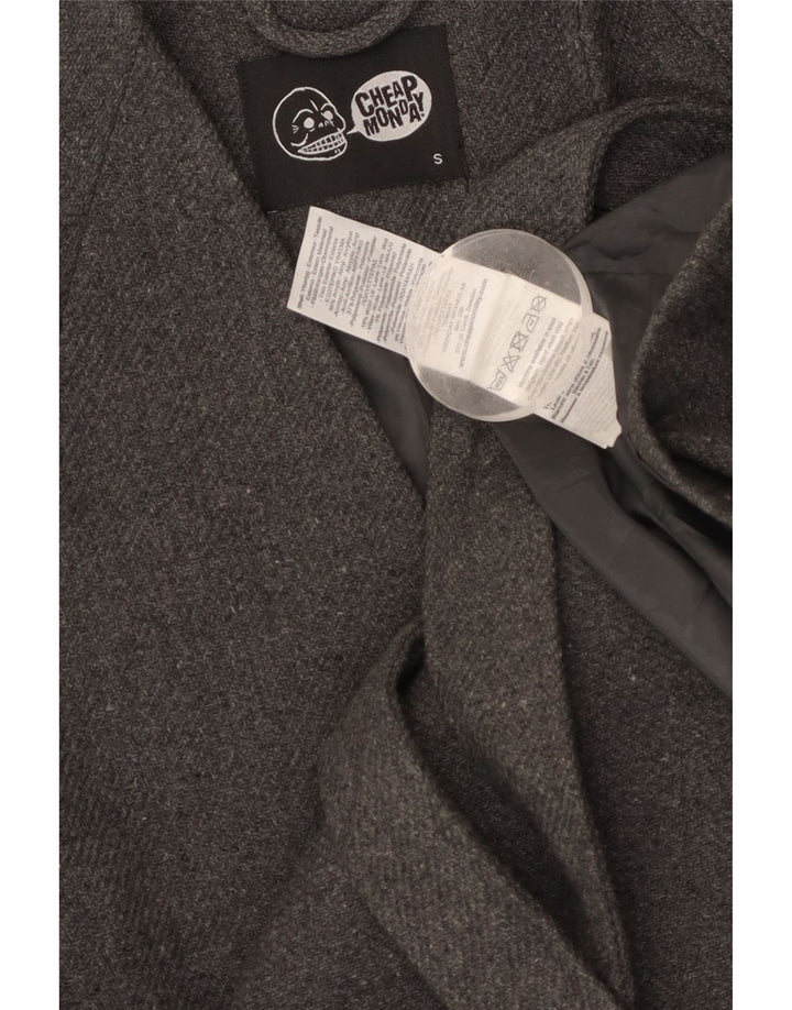 CHEAP MONDAY Manteau Femme UK 10 Petit Gris Acrylique