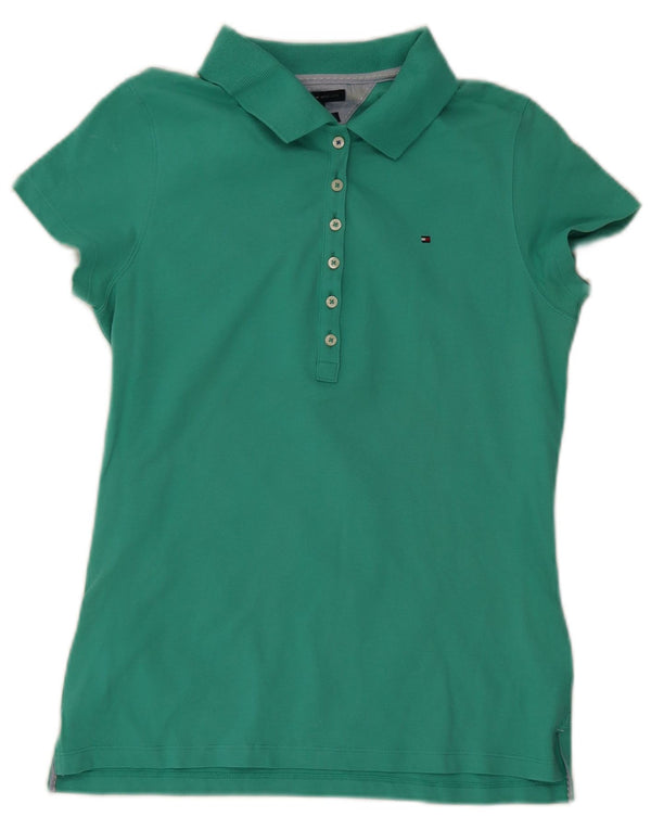 Tommy Hilfiger Polo Slim Fit pour femme UK 14 Large Vert Coton