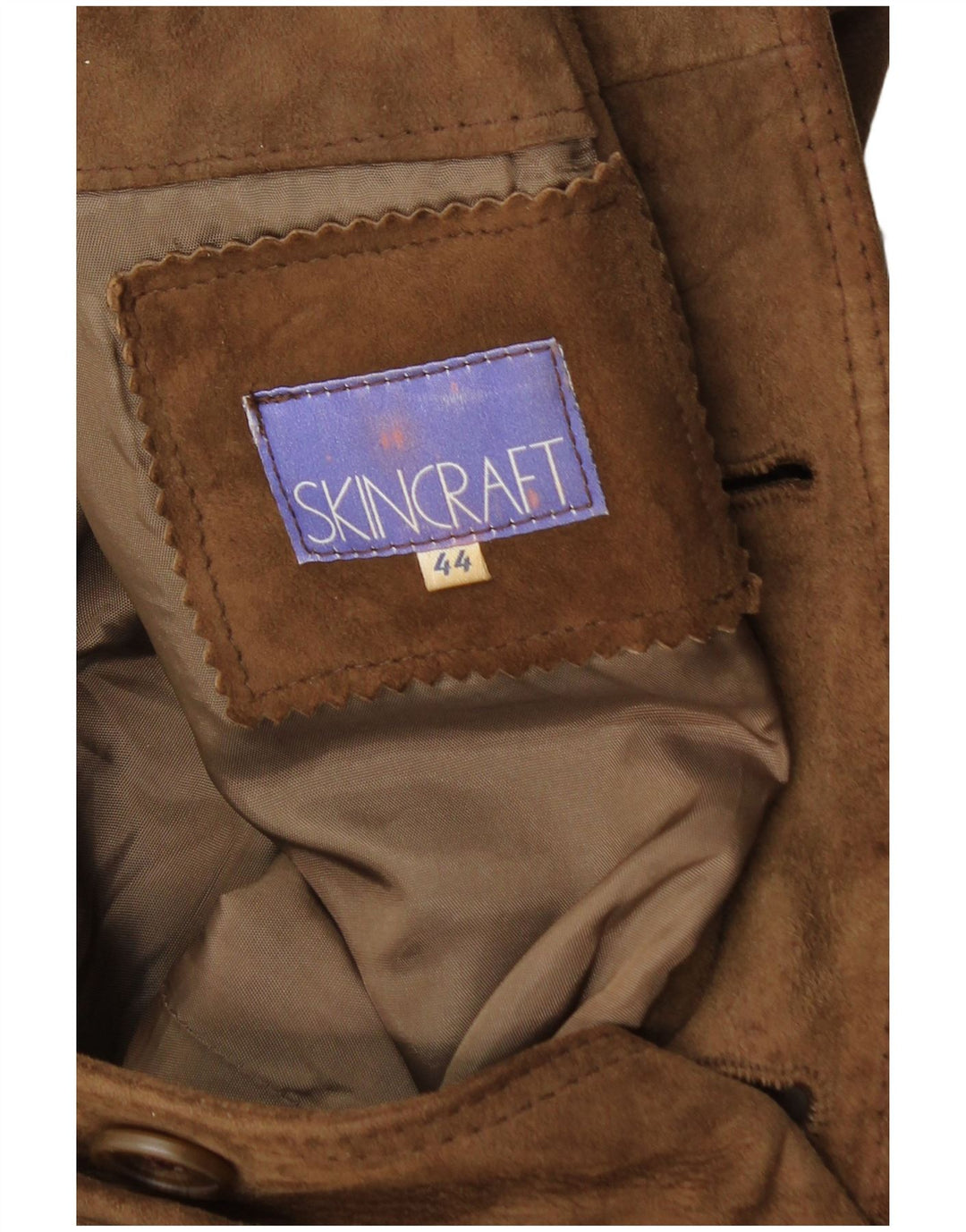 VINTAGE Veste Bomber En Daim Homme IT 44 XS Marron