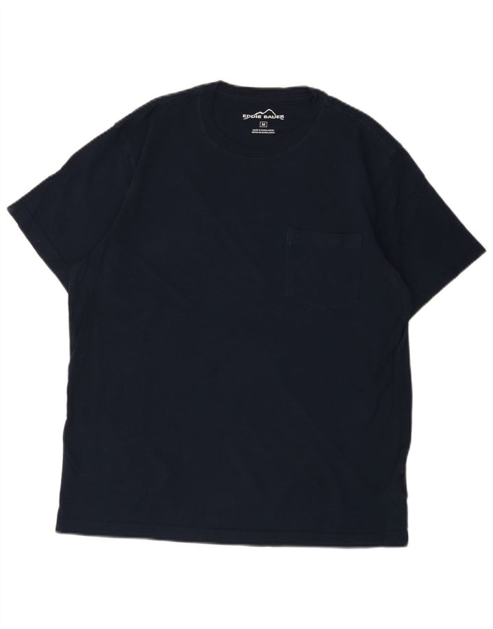 EDDIE BAUER T-Shirt Homme Top Bleu Marine Moyen Coton