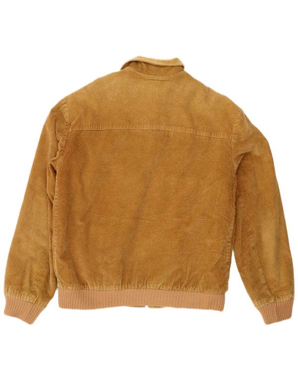 vintage Mens Sherpa Corduroy Veste UK 38 Coton Brun Moyen