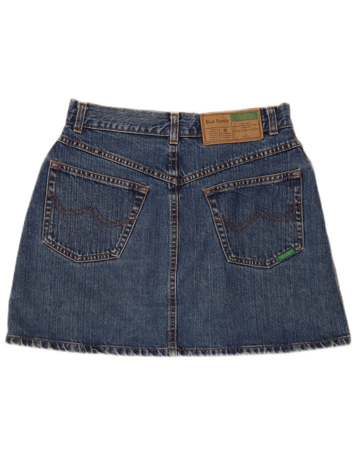 Benetton Jupe En Jean Femme IT 44 Medium W28 Bleu Coton