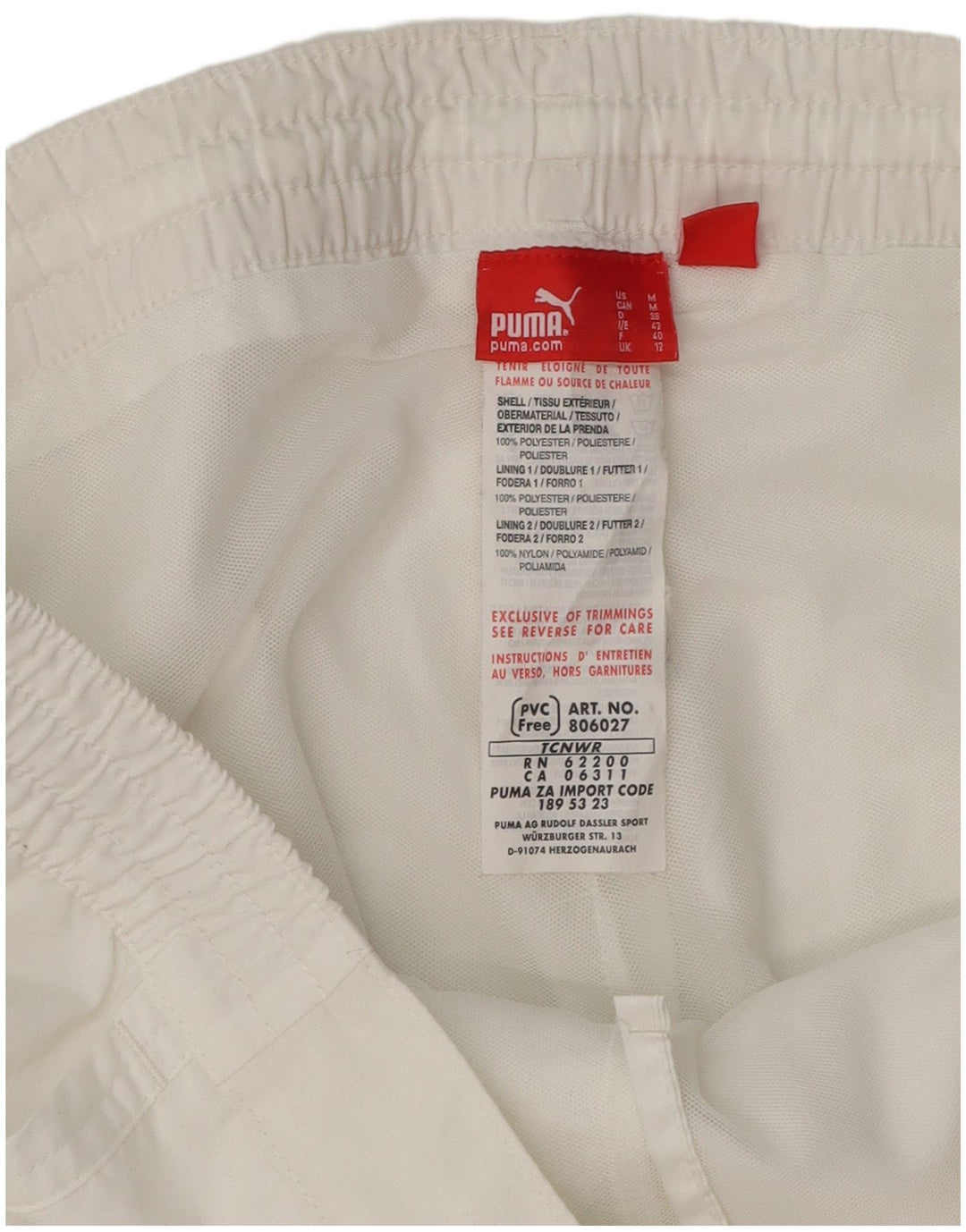 PUMA Pantalon de survêtement pour femme UK 12 Medium Blanc Polyester
