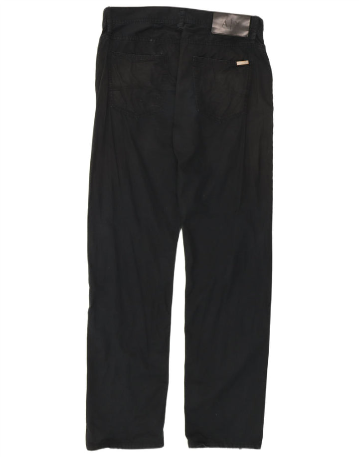 Armani Exchange Pantalon décontracté droit pour homme W32 L30 Noir Coton
