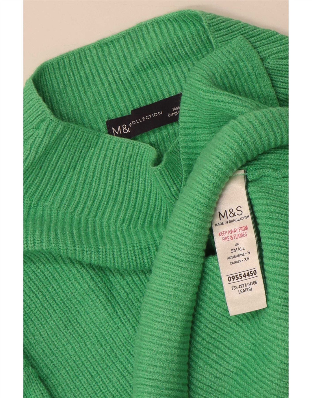 Marks & Spencer Pull col roulé pour femme UK 10 Small Vert Viscose