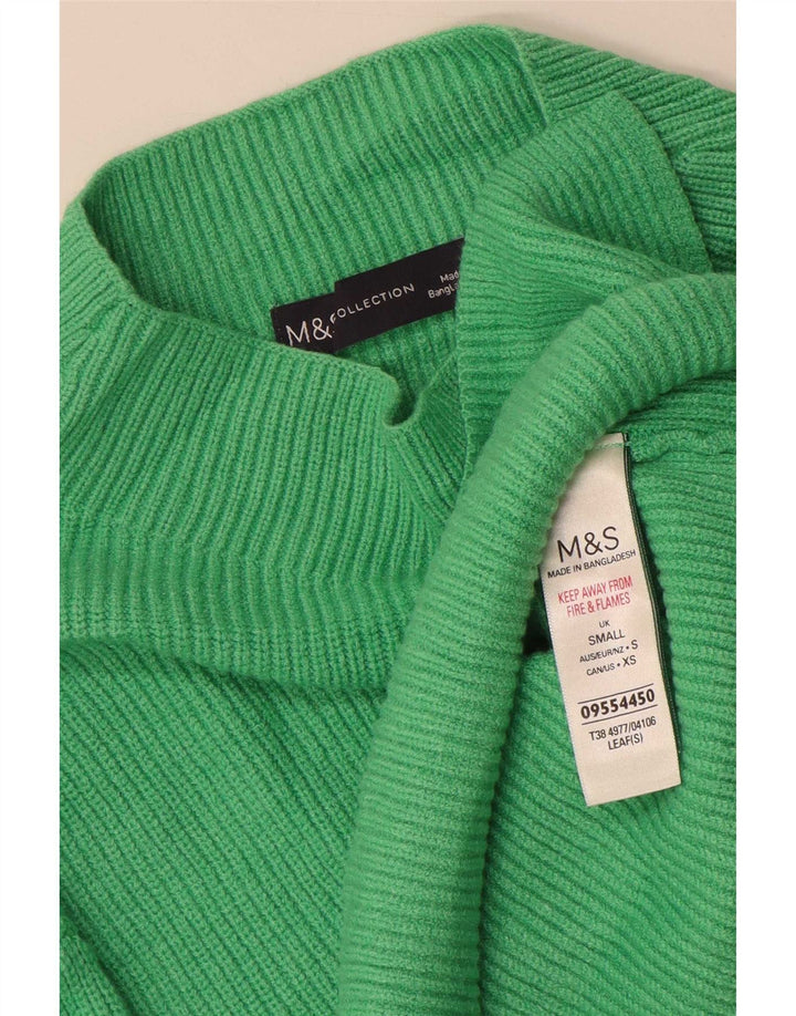 Marks & Spencer Pull col roulé pour femme UK 10 Small Vert Viscose