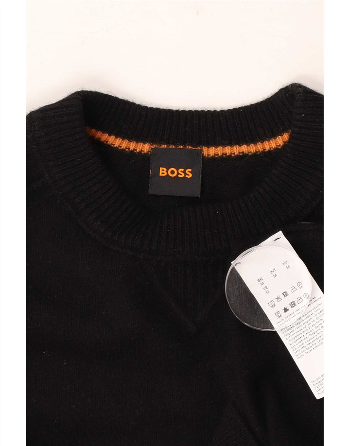 Hugo Boss Pull ras du cou graphique en coton noir moyen homme