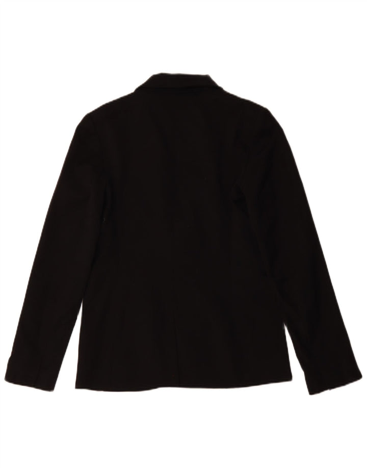 Hobbs Veste Blazer 1 Bouton Femme UK 8 Petite Laine Noire